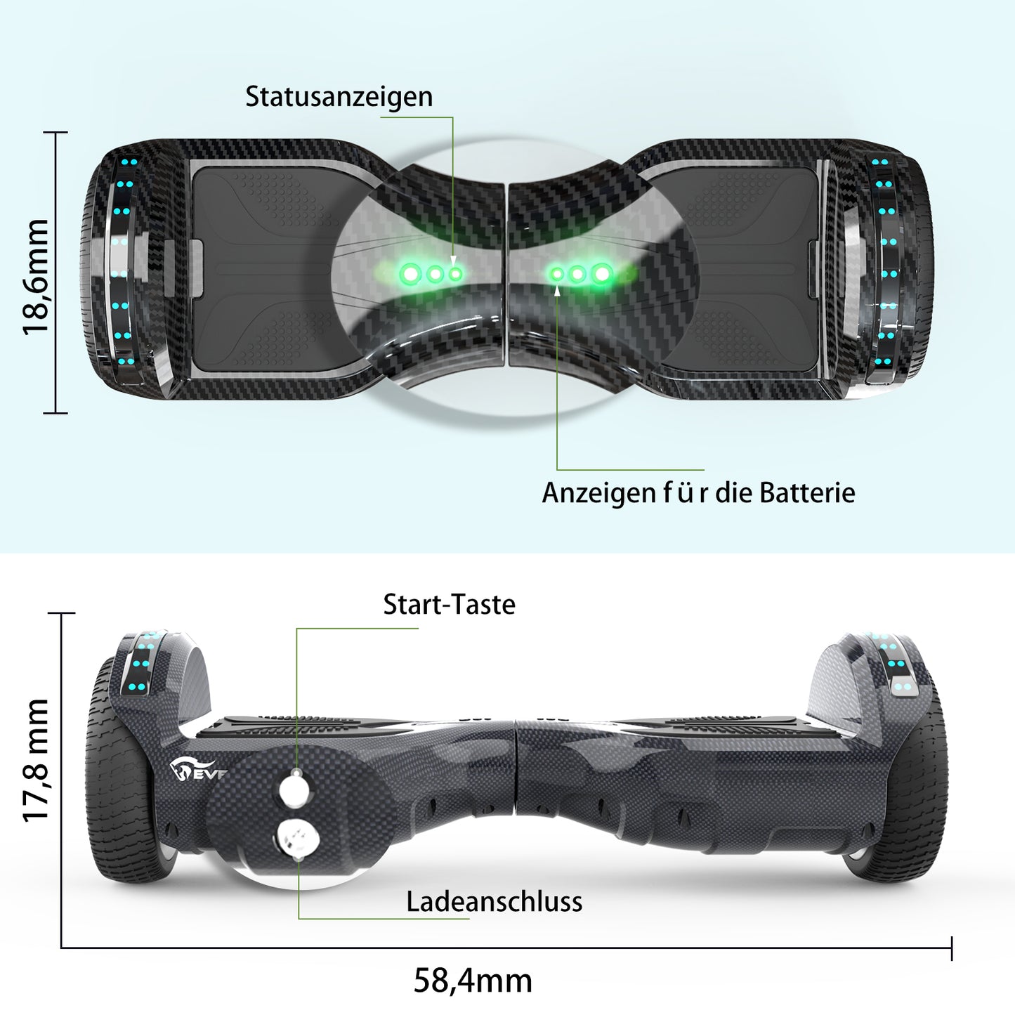 EVERCROSS XP10 Hoverboard, Self Balancing Scooter 6.5" with Seat