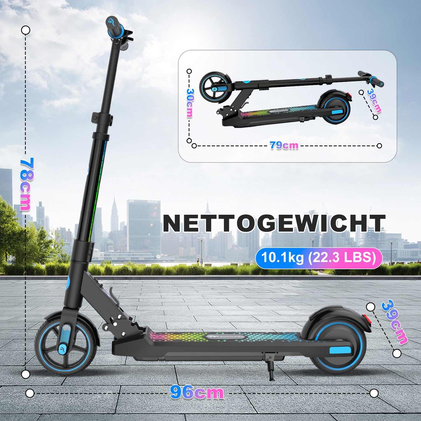 EVERCROSS EV06C children's electric scooter for 6-12 years