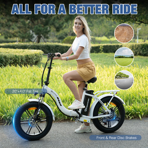 EVERCROSS EK6 Foldable Electric Bike with 20" x 4.0 Fat Tire,750W Moter,25MPH