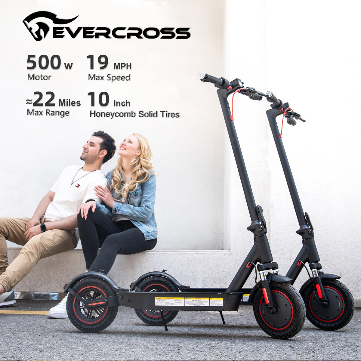 Evercross trottinette électrique pliable scooter réglable léger