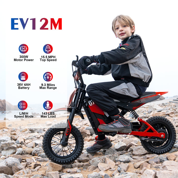 Vélo de saleté électrique EV12M 300W: le cadeau parfait pour l'aventure de votre enfant