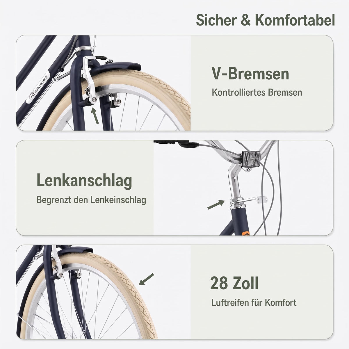 EVERCROSS EM10 28-Zoll-Citybike für Erwachsene