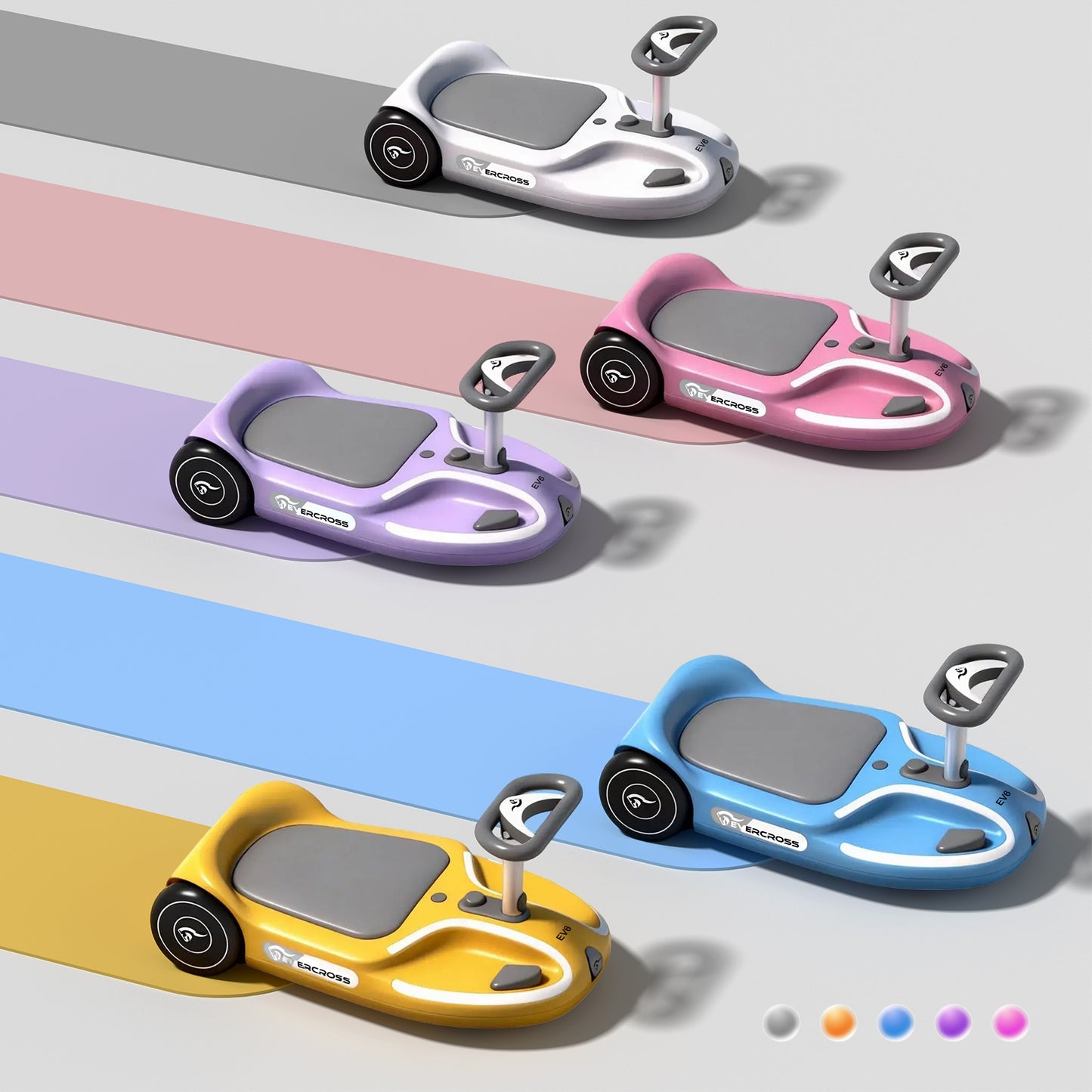 EVERCROSS EV6 Elektrofahrzeug für Kinder, Vier-in-Eins-Schaukelauto mit Pedalen