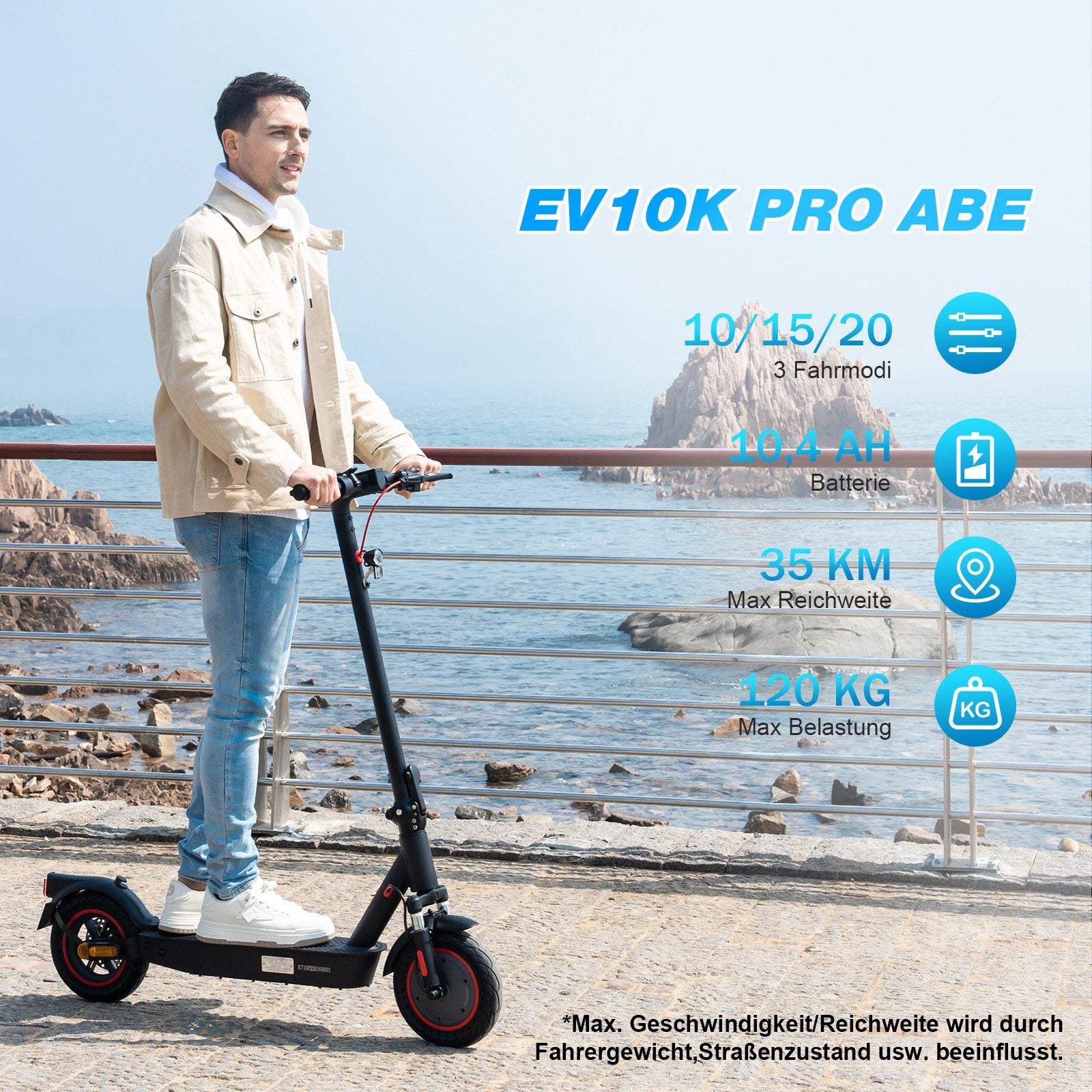 EVERCROSS EV10K PRO ABE Faltbarer Elektroroller
