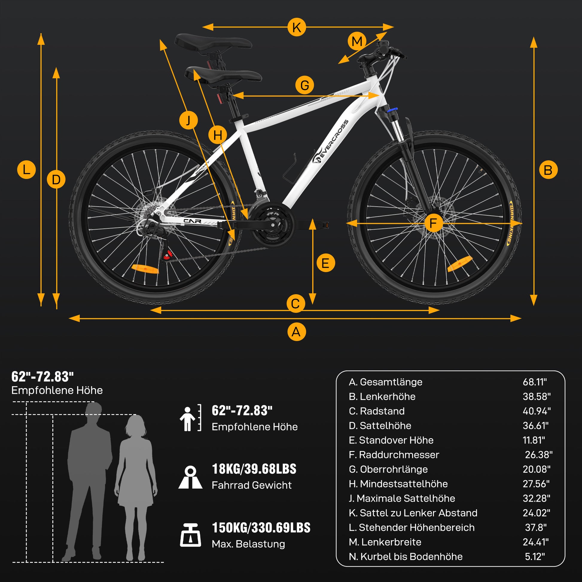 EVERCROSS EM3 Mountainbike (Fahrrad)