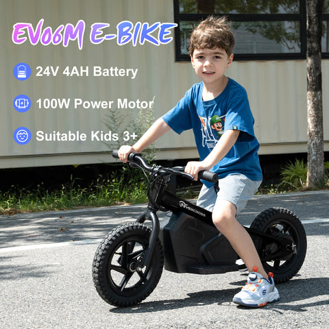 EVERCROSS EV06M Elektro fahrrad für Kinder 24V 100W Elektro-Balance-Bike mit 12 "Inflat-Reifen und verstellbarem Sitz, elektrisches Motorrad für Kinder ab 3 Jahren
