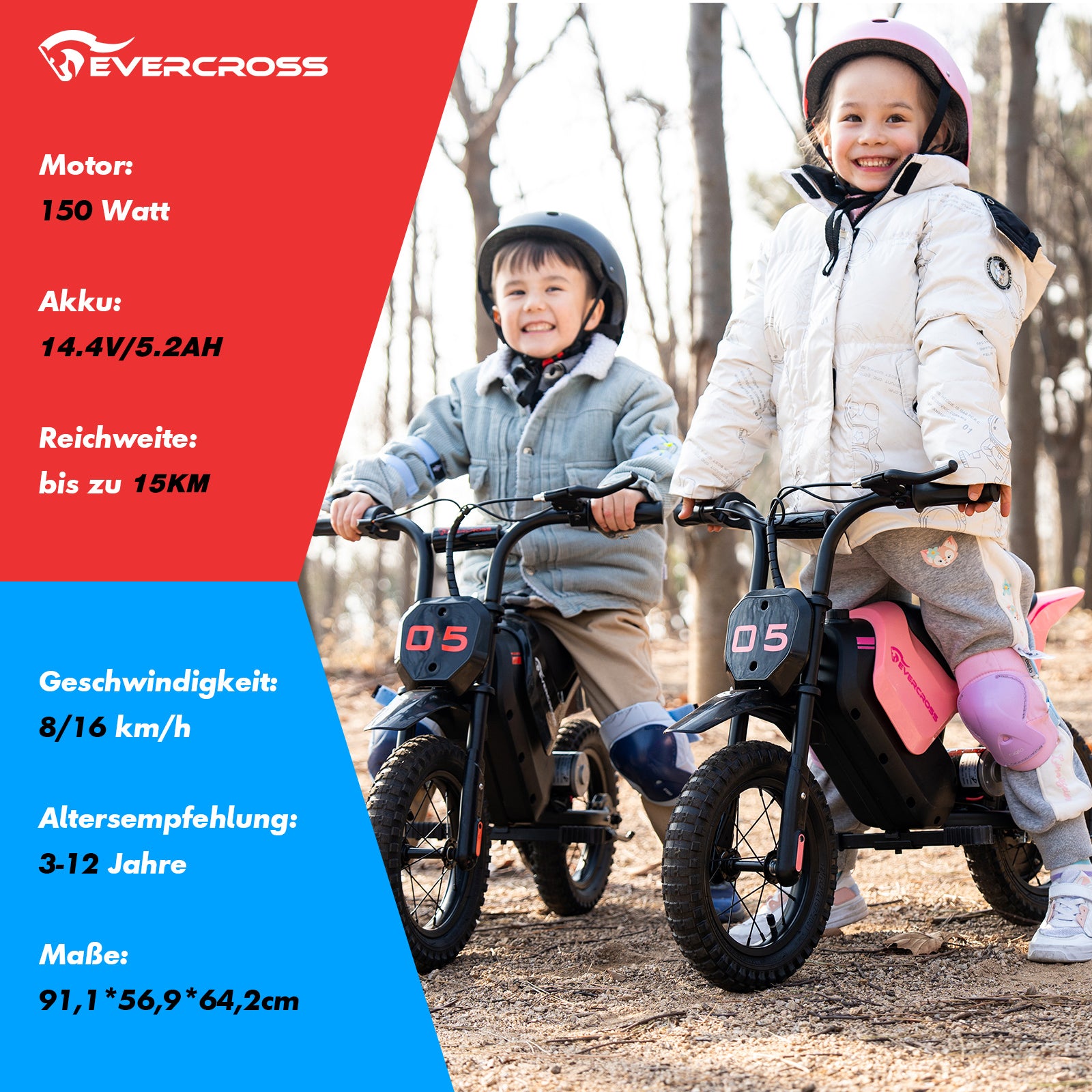 EVERCROSS TECH EV05M 3-12 Jahre altes Kinder-Elektromotorrad