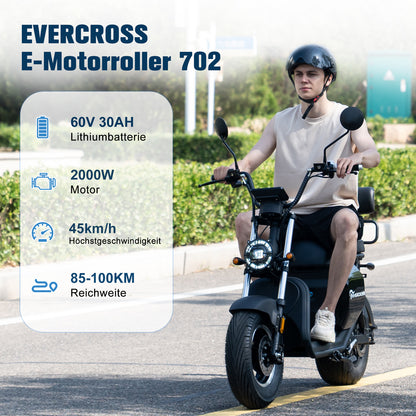 E-Motorroller 702, 60V-30Ah Lithium, Schwarz