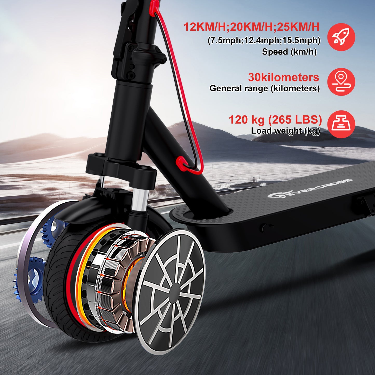 EVERCROSS EV85F Klappbarer E-Scooter-Nicht-ABE