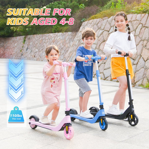 EVERCROSS EV05C Electric Scooter for Kids Ages 4+, 5 mph & 40 mins of Ride, LED Colorful Lights, Adjustable Height and Lightweight, Gift for Kids