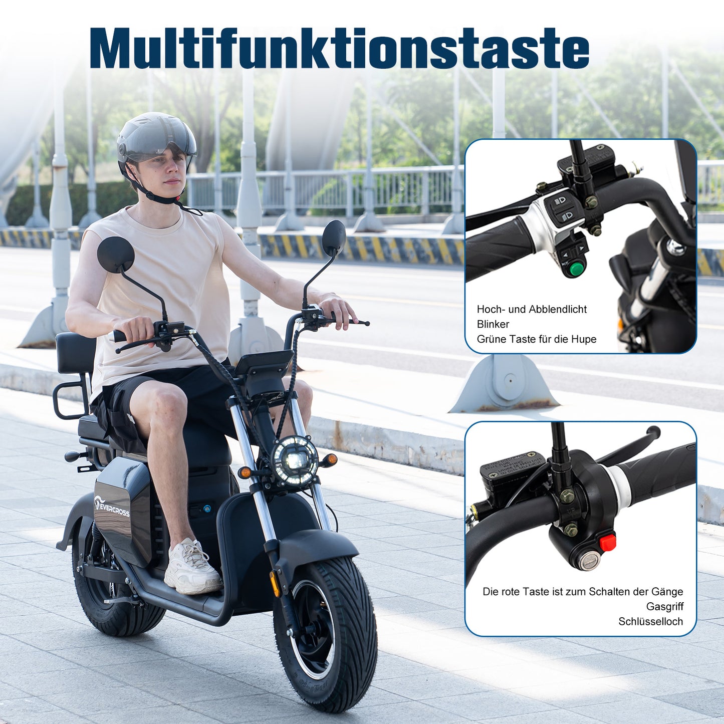 E-Motorroller 702, 60V-30Ah Lithium, Schwarz