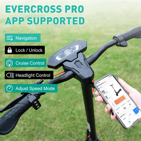 Evercross A1 Adult Electric Scooter - 800 Watt Portable Commuter App Controls