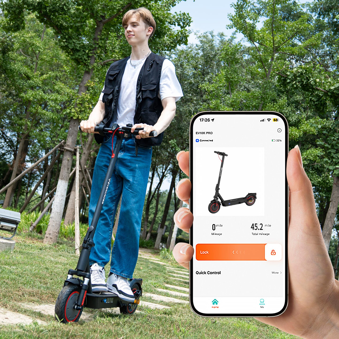 EVERCROSS EV10K PRO Klappbarer E-Scooter（Nicht-ABE）