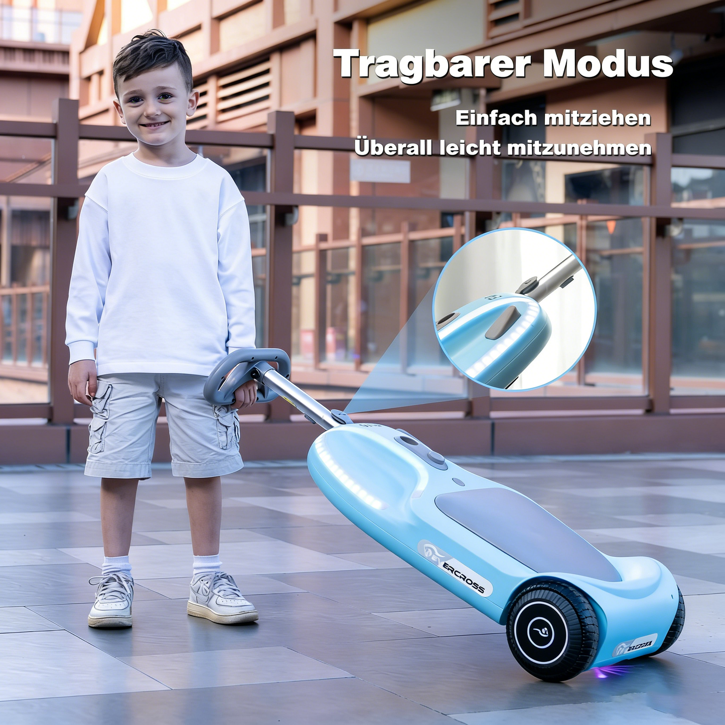 EVERCROSS EV6 Elektrofahrzeug für Kinder, Vier-in-Eins-Schaukelauto mit Pedalen