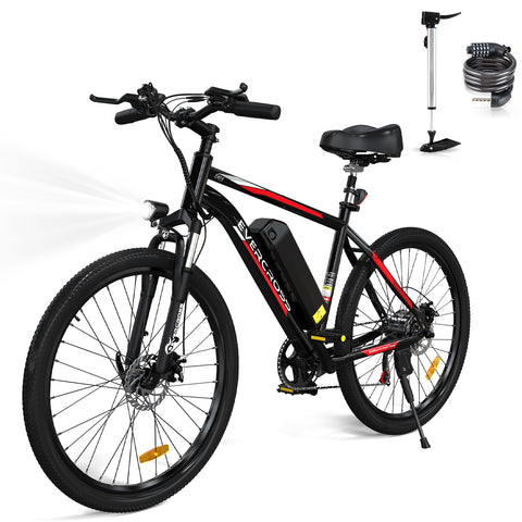 EVERCROSS EK15 500W 26" Electric Mountain Bike with Removable Battery, 20MPH,7 Speed Commuter Bike