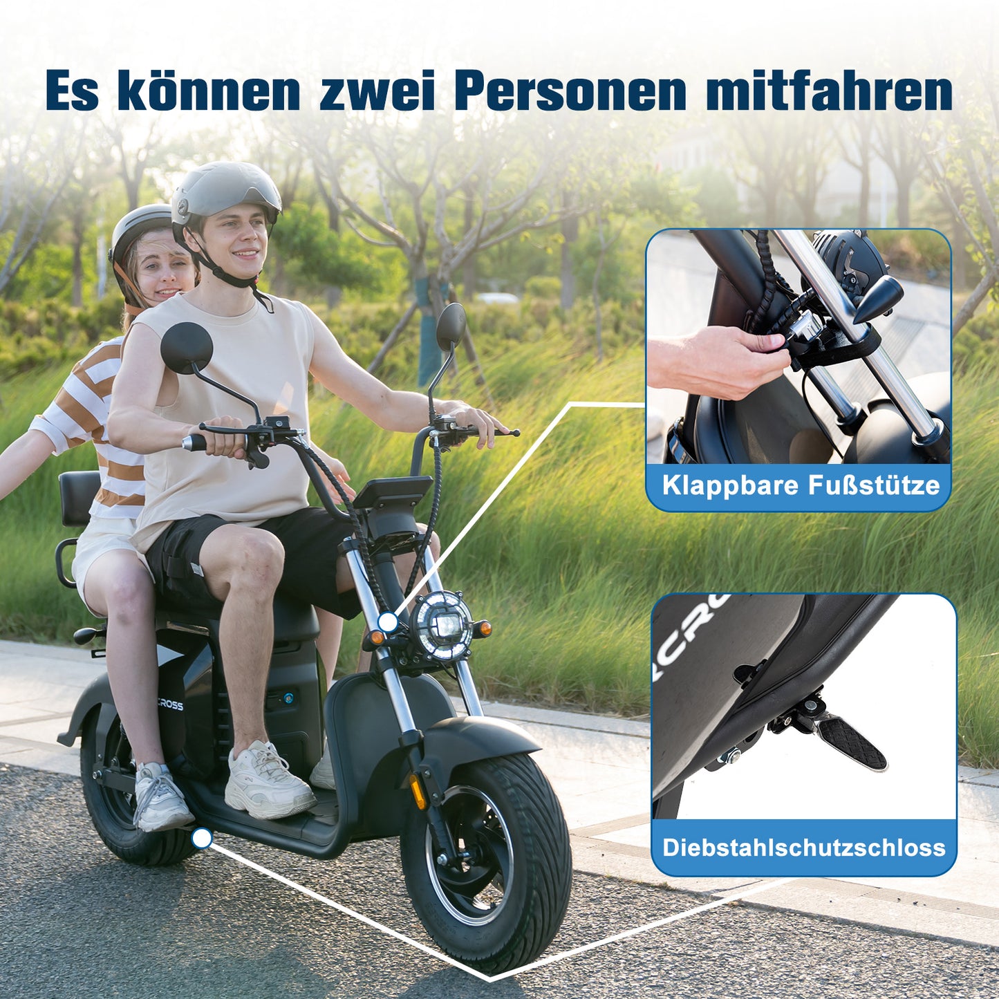 E-Motorroller 702, 60V-30Ah Lithium, Schwarz