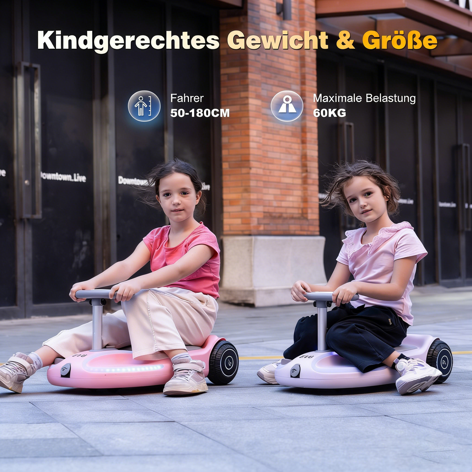 EVERCROSS EV6 Elektrofahrzeug für Kinder, Vier-in-Eins-Schaukelauto mit Pedalen