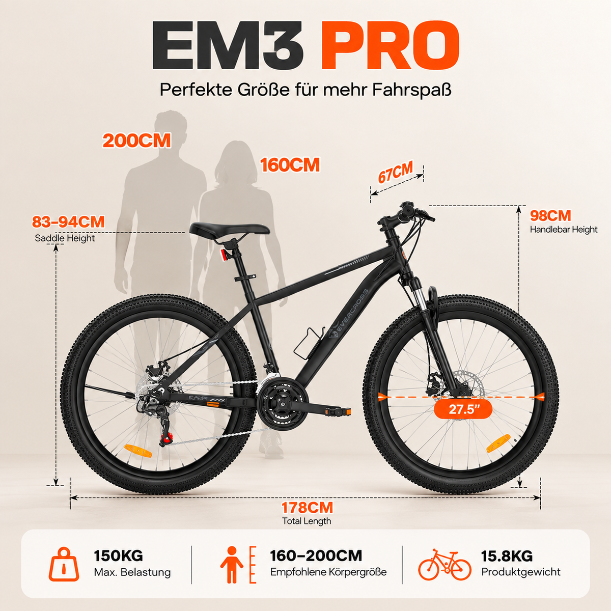 EVERCROSS EM3 Mountainbike （Fahrrad）