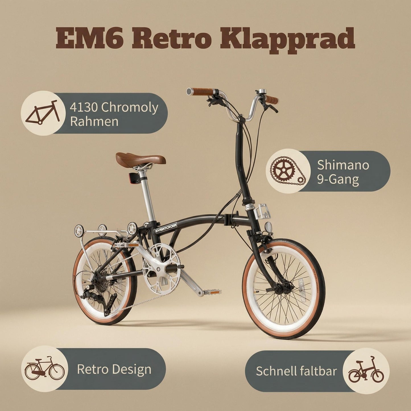 EVERCROSS EM6 16-Zoll-Klapprad