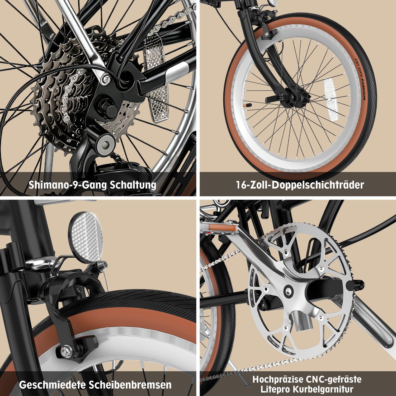 EVERCROSS EM6 16-Zoll-Klapprad –