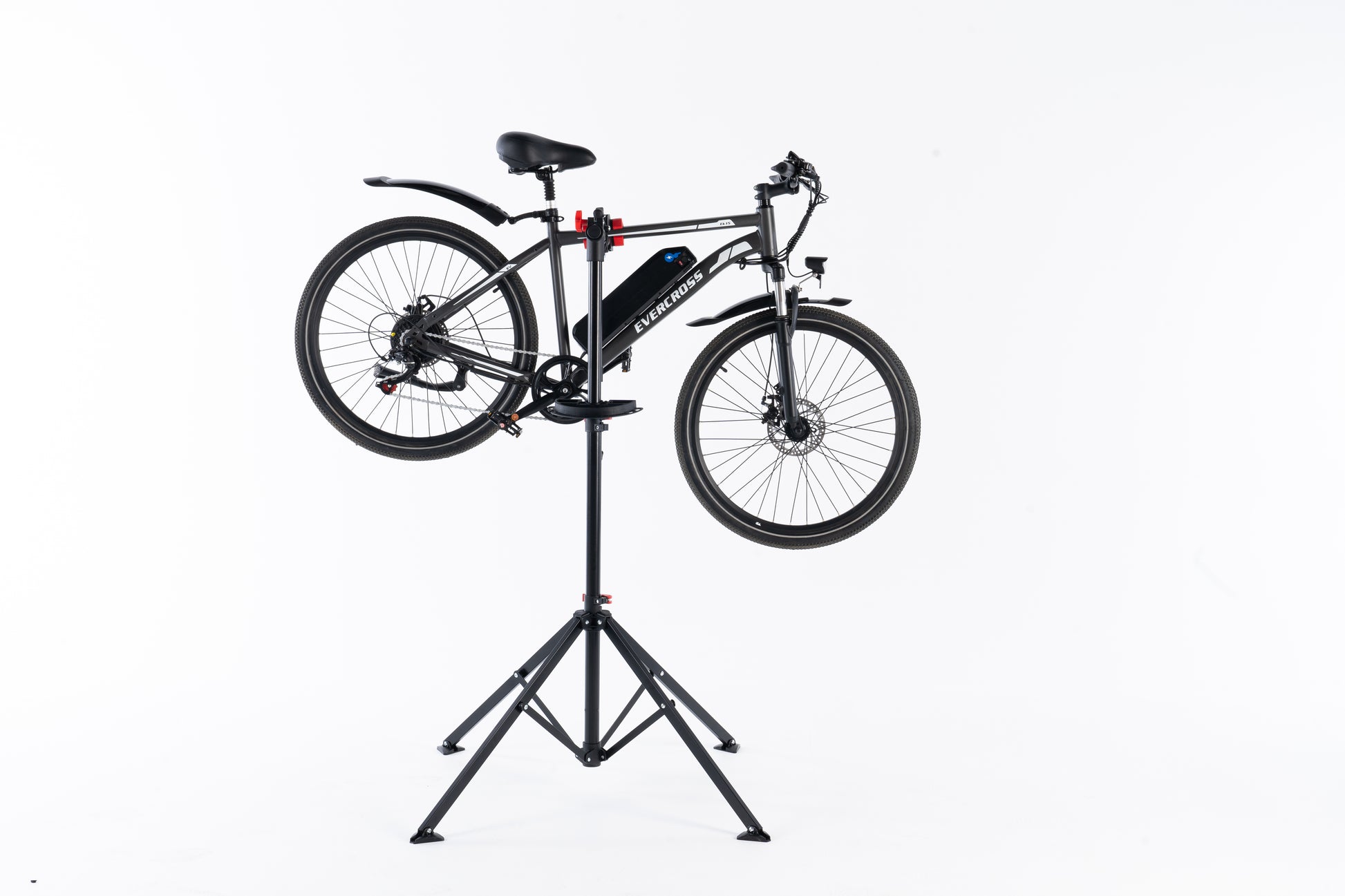 klemme fahrrad montageständer EVERCROSS Klappbarer Fahrrad-Montageständer mit 360° drehbarer Klemme, höhenverstellbar bis 1,73 m, magnetische Werkzeugablage, stabiles