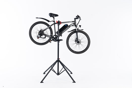 EVERCROSS Foldable bicycle repair stand with 360° rotating clamp, height adjustable up to 1.73 m, magnetic tool tray, stable tripod