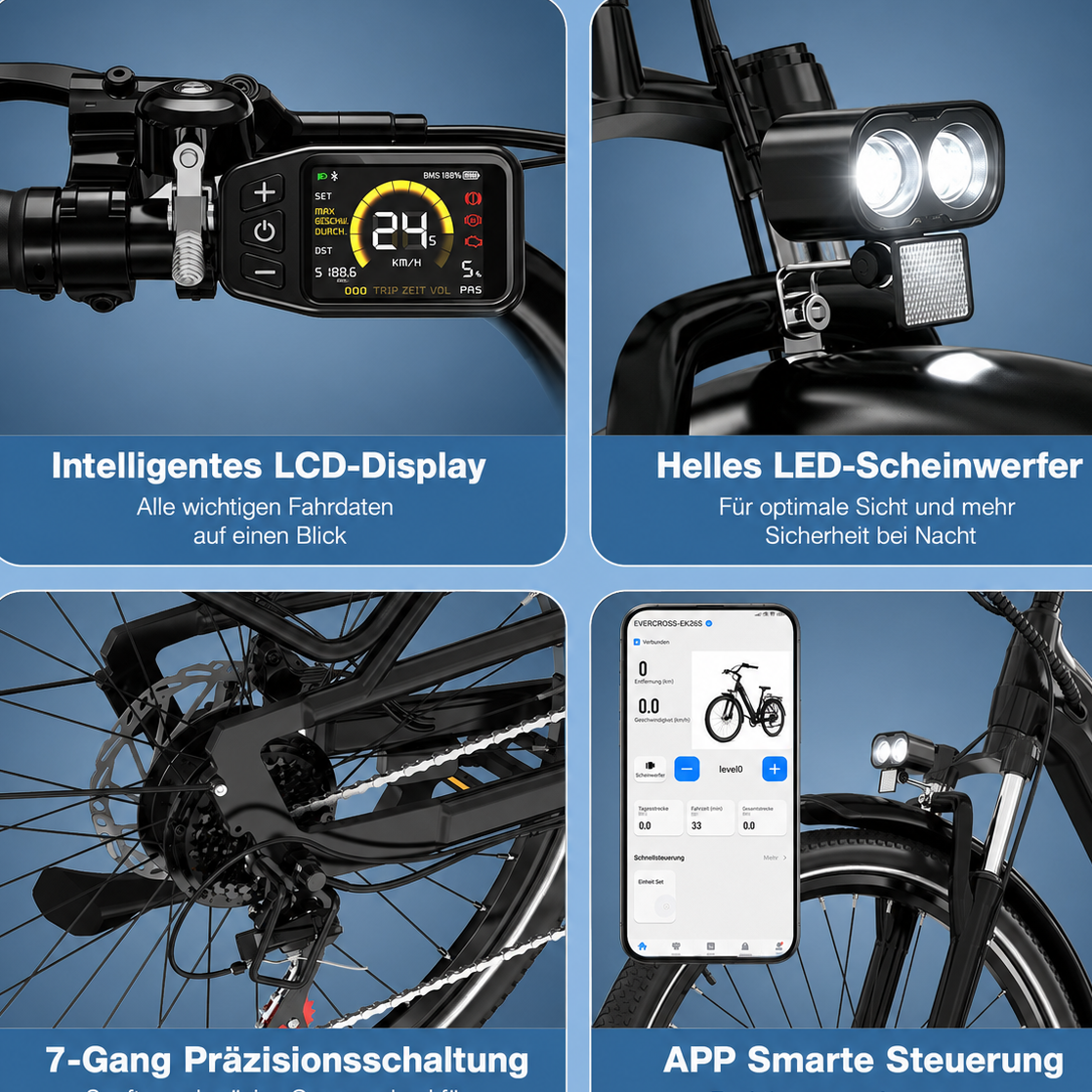 EVERCROSS EK25 Elektrofahrrad mit Drehmomentsensor