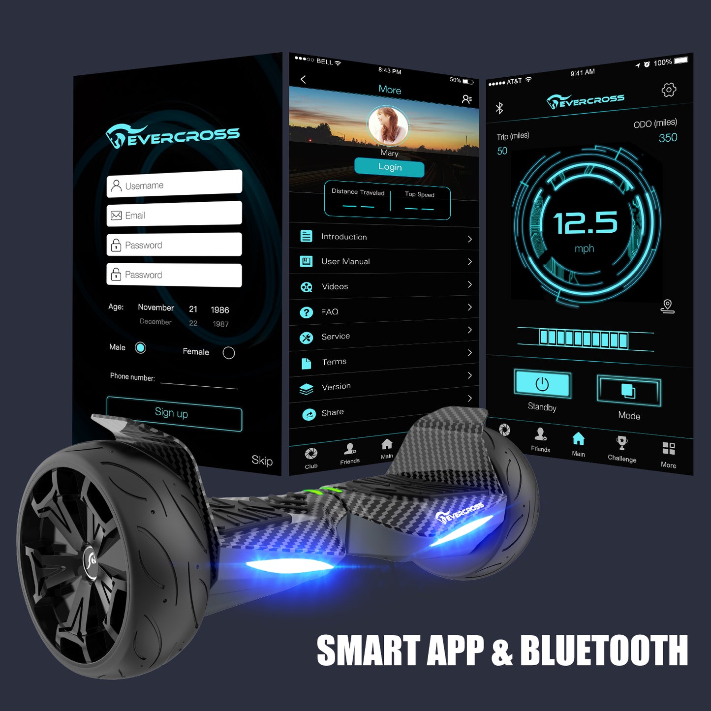 EVERCROSS EV5 8,5" Hoverboard, Off-Road All-Terrain Selbstbalancierender Scooter