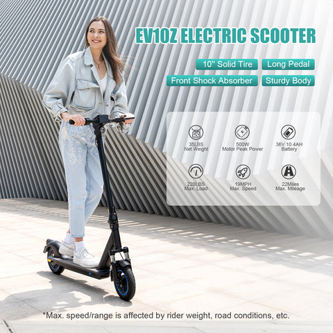 EVERCROSS EV10Z elektrische scooter, 10 "massieve banden en 500W motor