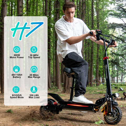 EVERCROSS H7 elektrische scooter, 10 "massieve banden en 800W motor, groot batterijmodel
